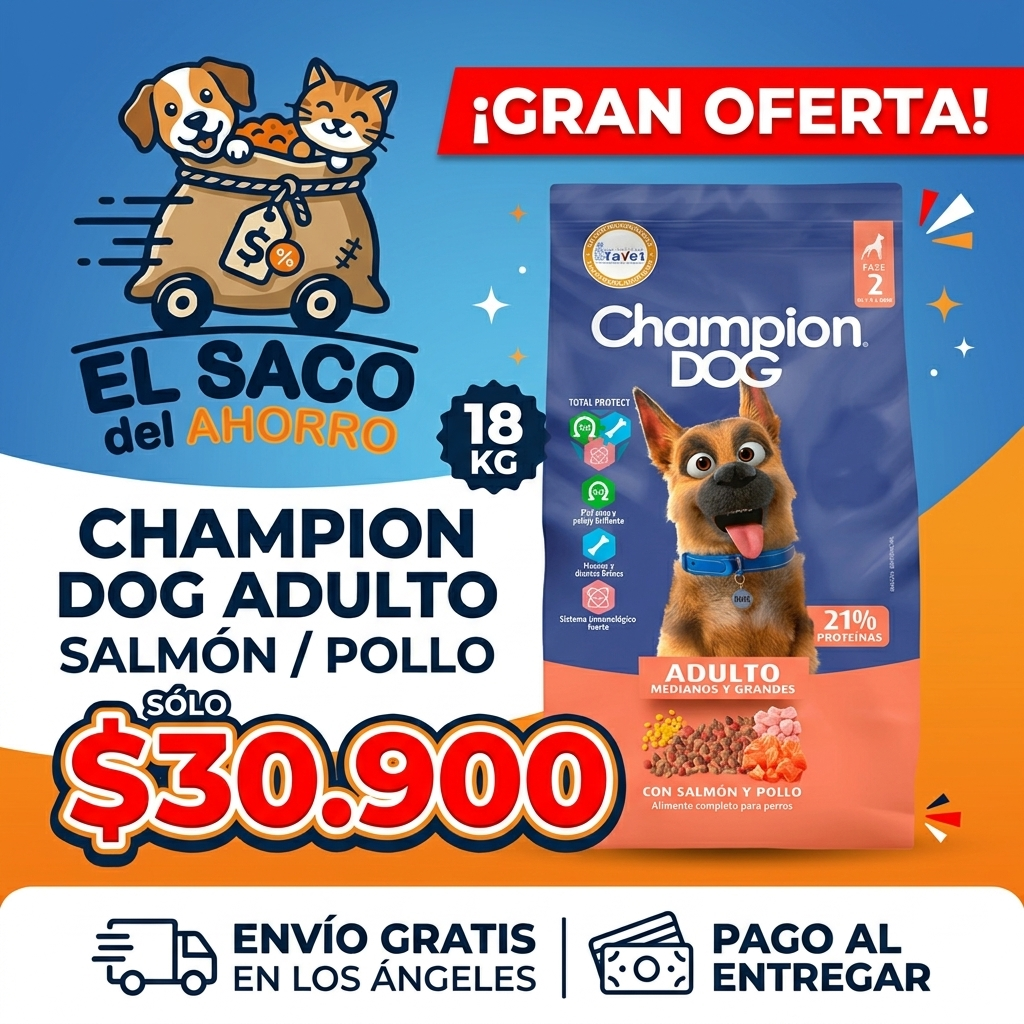 CHAMPION DOG ADULTO SALMON / POLLO 18 KG