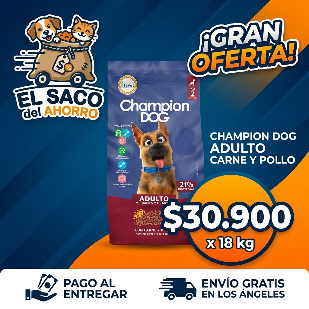 CHAMPION DOG ADULTO CARNE Y POLLO X 18 kg